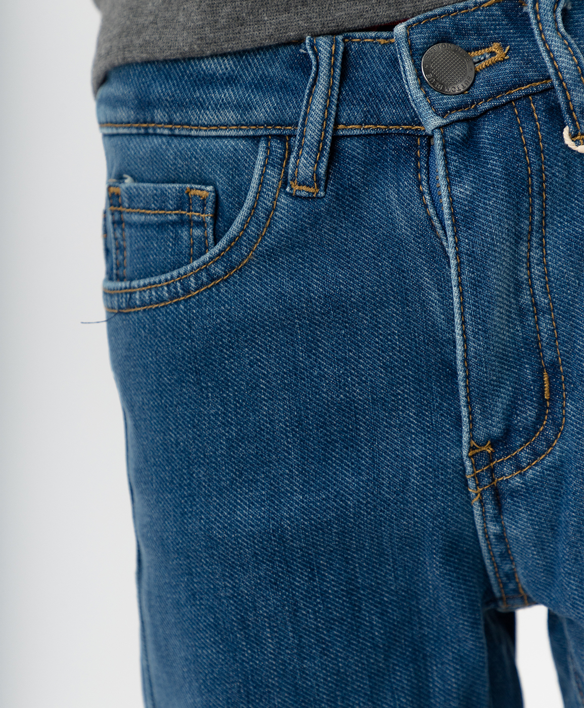 фото Синие джинсы, бондированные флисом button blue