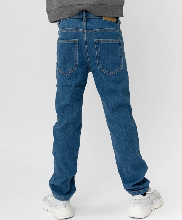 фото Синие джинсы, бондированные флисом button blue (158)