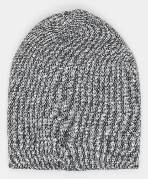 фото Серая вязаная шапка button blue (54)