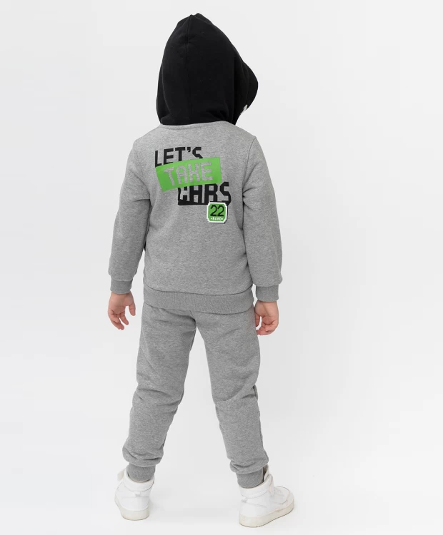 фото Серая толстовка из футера button blue (116)