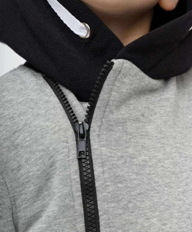 фото Серая толстовка из футера button blue (116)