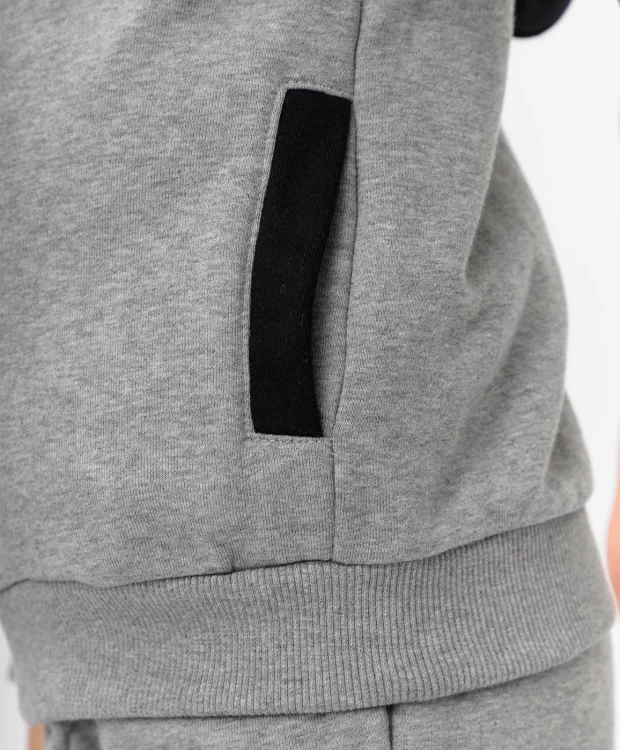 фото Серая толстовка из футера button blue (116)