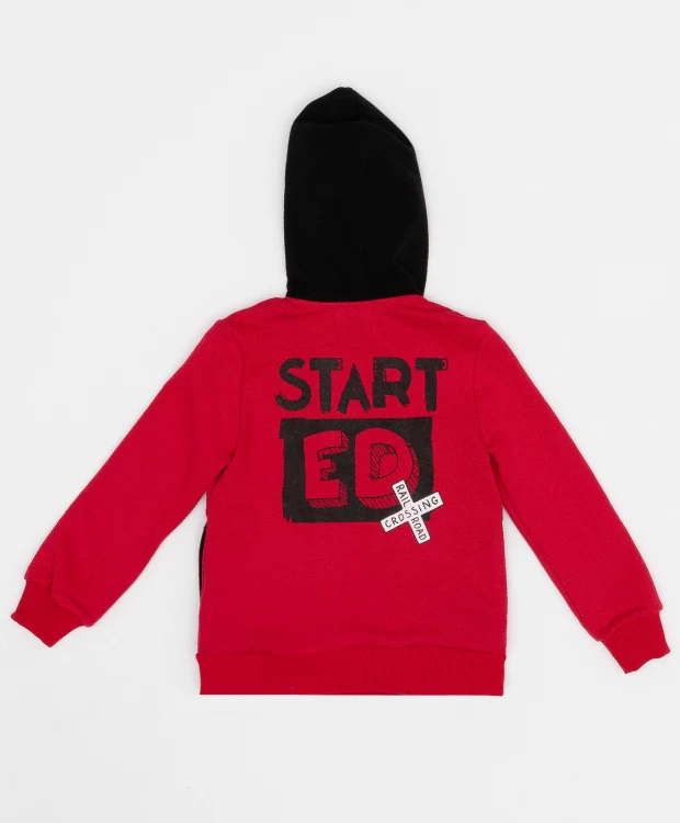 фото Красная толстовка из футера button blue (122)