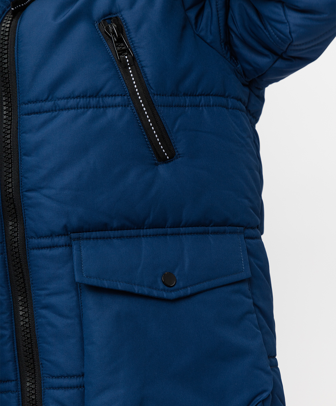 Темно-синее зимнее пальто Button Blue 220BBBMC45021000, размер 122, цвет синий - фото 4
