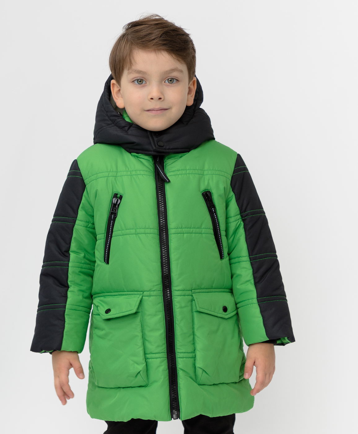Зеленое зимнее пальто Button Blue 220BBBMC45024800, размер 98, цвет зеленый - фото 1