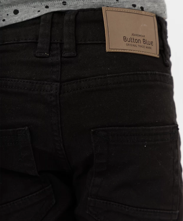 фото Черные твиловые брюки button blue (122)