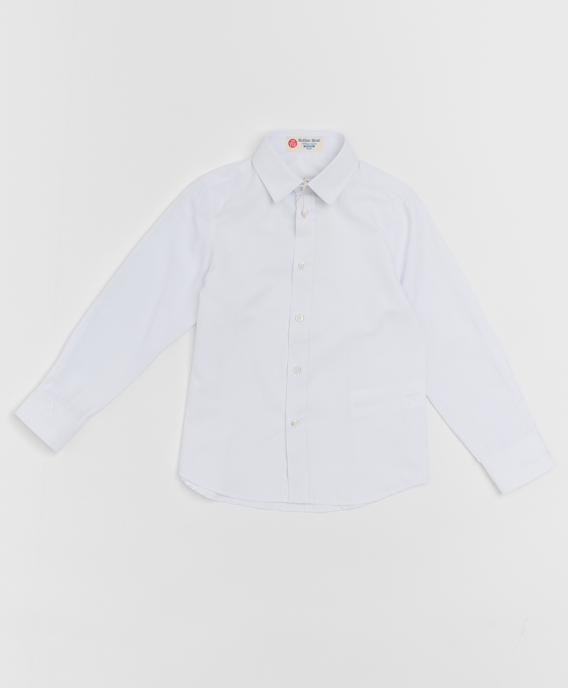 Белая фактурная рубашка Button Blue