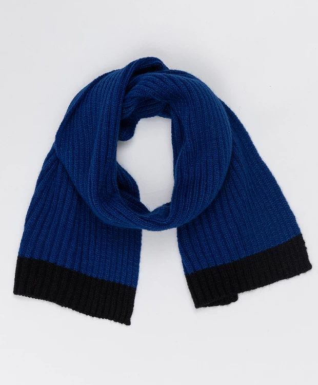 фото Синий вязаный шарф button blue (one size)