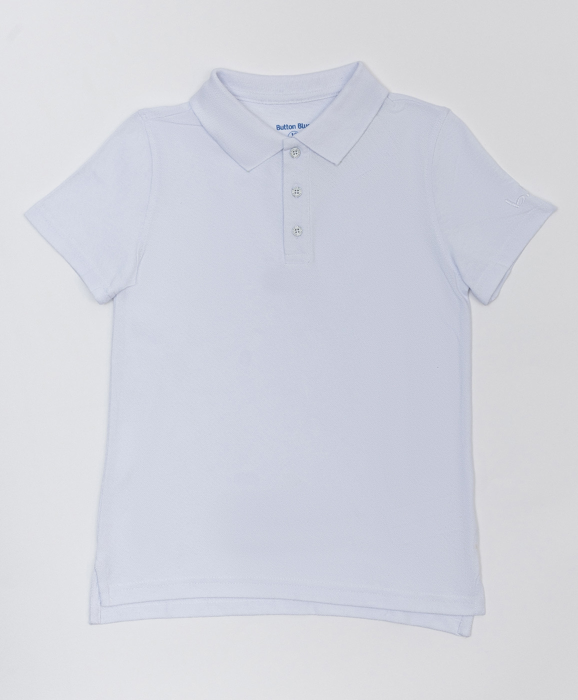 Белое поло с коротким рукавом Button Blue 220BBBS14020200, размер 128, цвет белый - фото 1