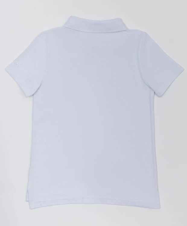 Белое поло с коротким рукавом Button Blue