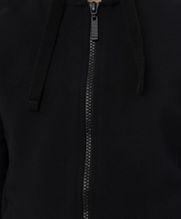 фото Черная толстовка из футера button blue (146)