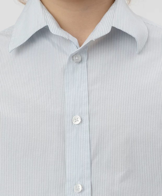 фото Серая рубашка в полоску button blue (146)