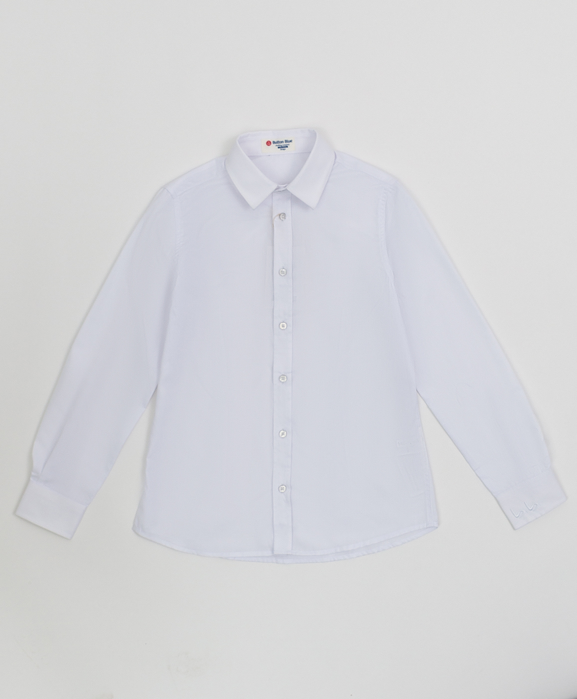Белая фактурная рубашка Button Blue
