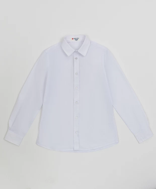 фото Белая фактурная рубашка button blue (122)