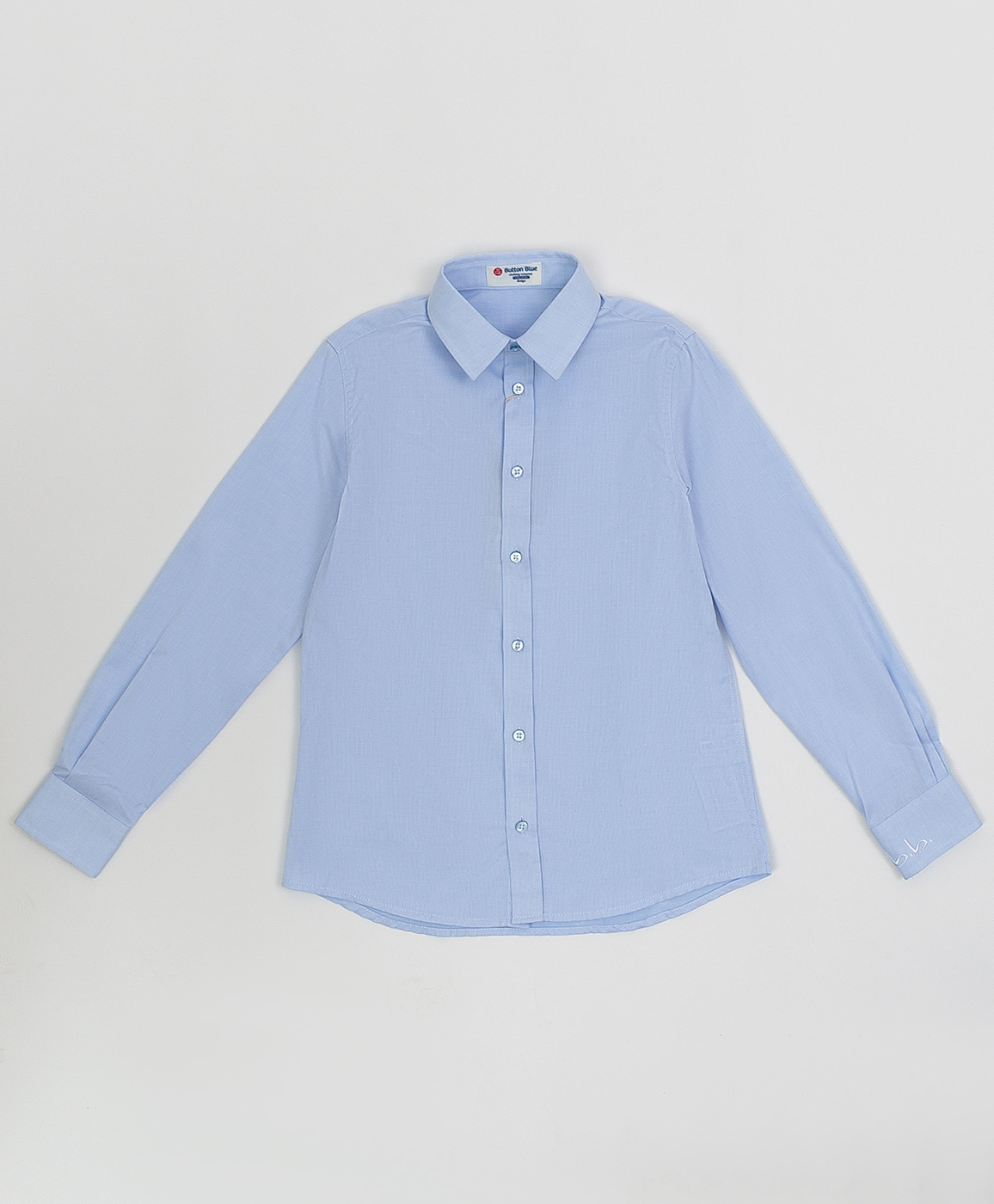 Голубая фактурная рубашка Button Blue