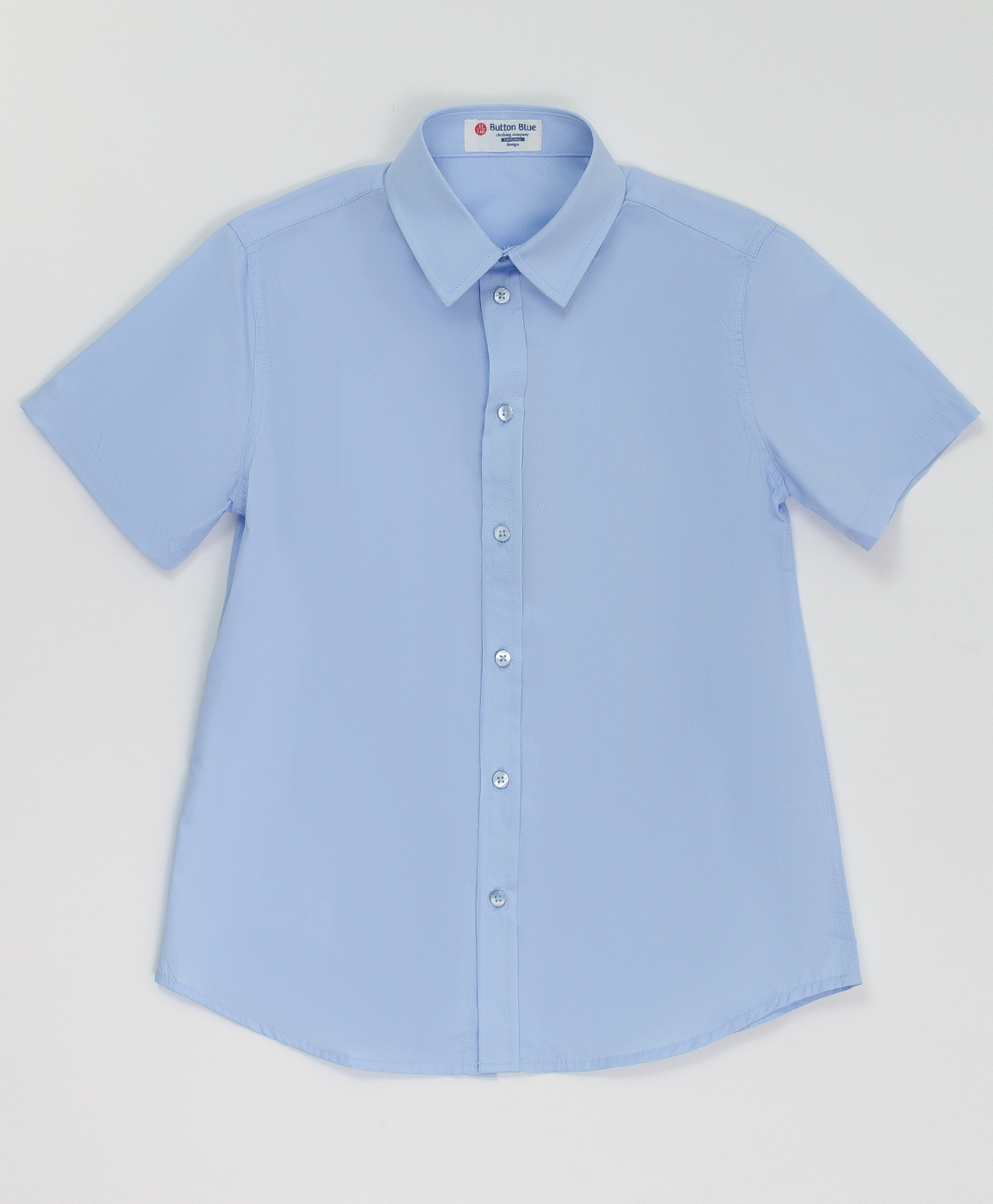 Голубая рубашка с коротким рукавом Button Blue