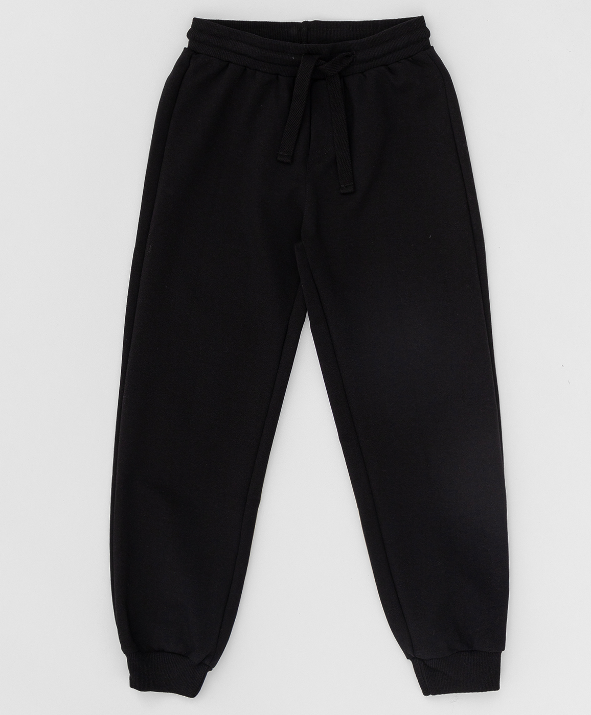 Черные брюки из футера Button Blue 220BBBS56010800, размер 128, цвет черный на резинке - фото 1