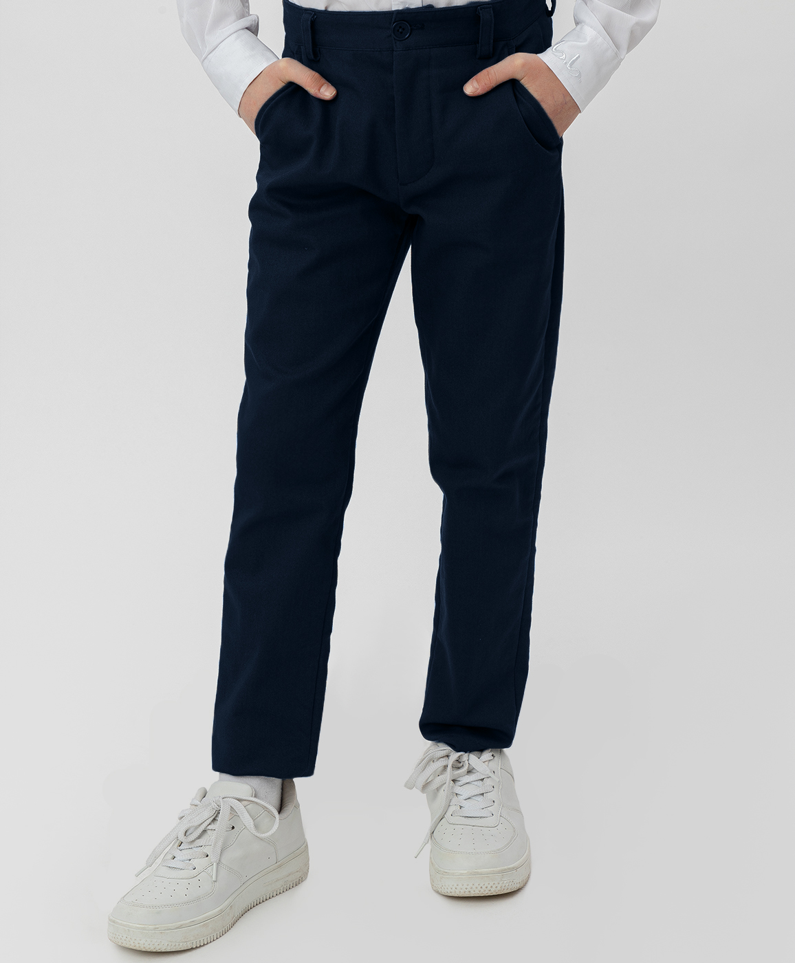 фото Синие брюки-слим button blue