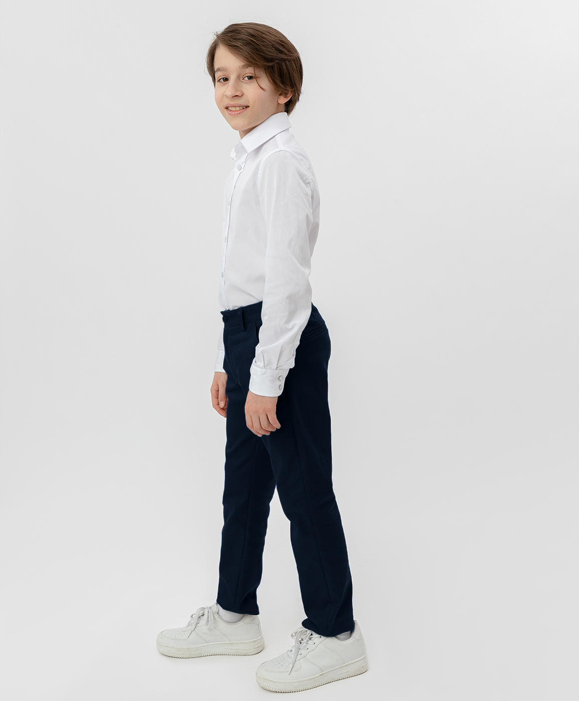 фото Синие брюки-слим button blue