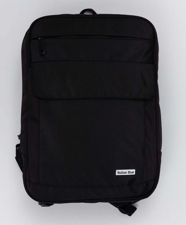 Черный рюкзак с плотной спинкой Button Blue (Без размера)