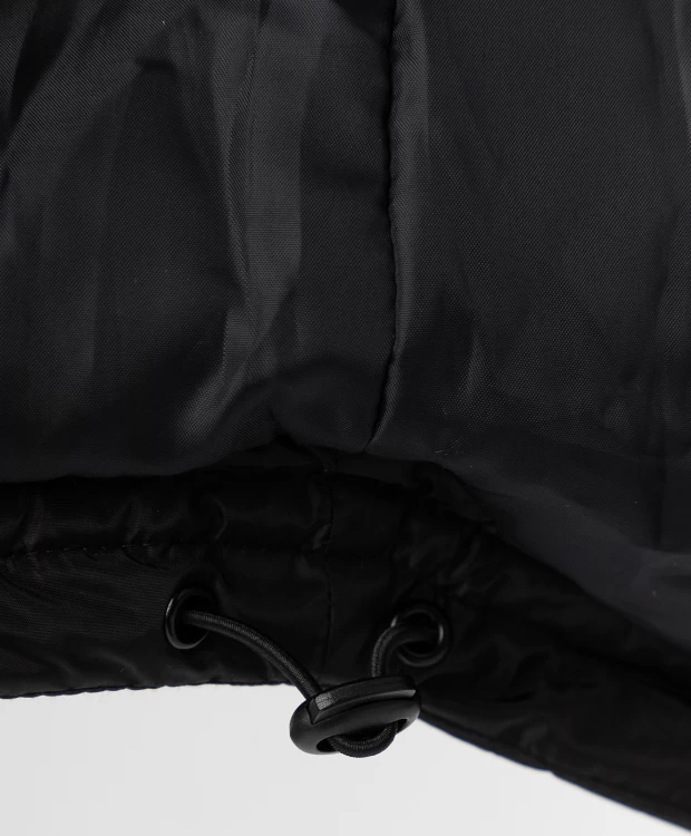 фото Черное зимнее пальто с поясом button blue (152)