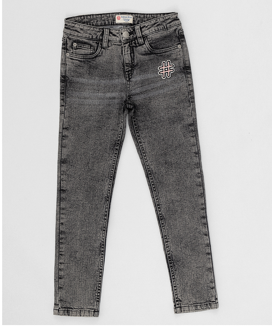 Серые джинсы скинни Button Blue 220BBGJC6303D400, размер 146, цвет серый Skinny - фото 3