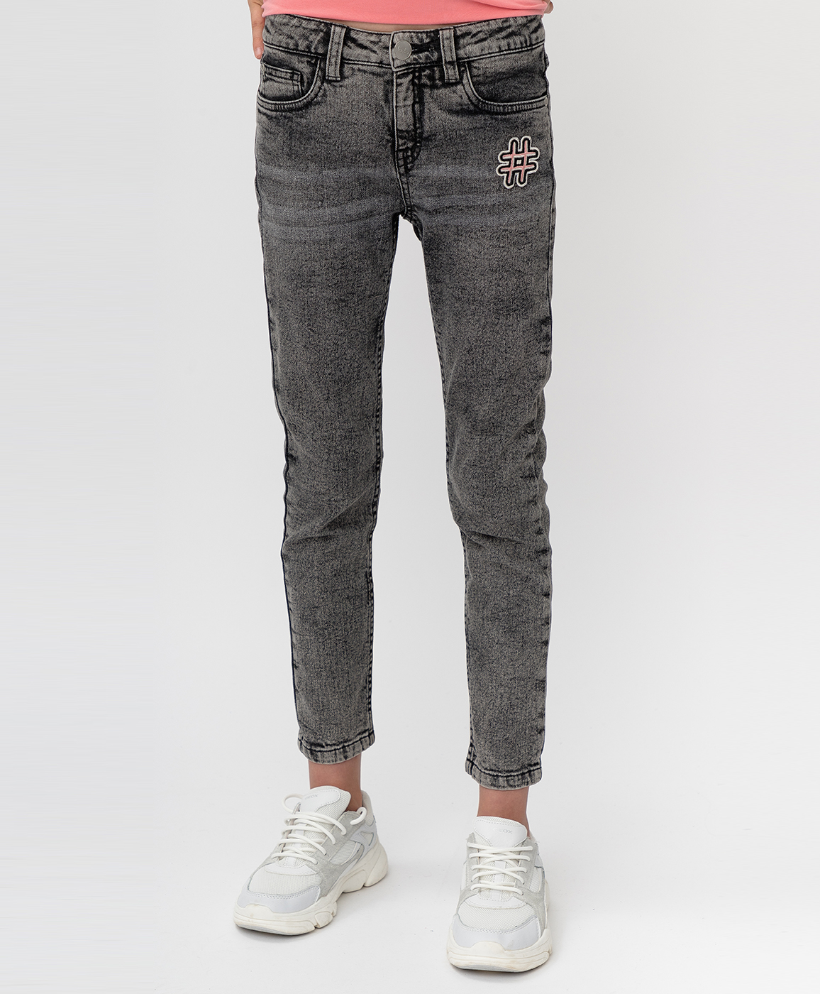 Серые джинсы скинни Button Blue 220BBGJC6303D400, размер 146, цвет серый Skinny - фото 5