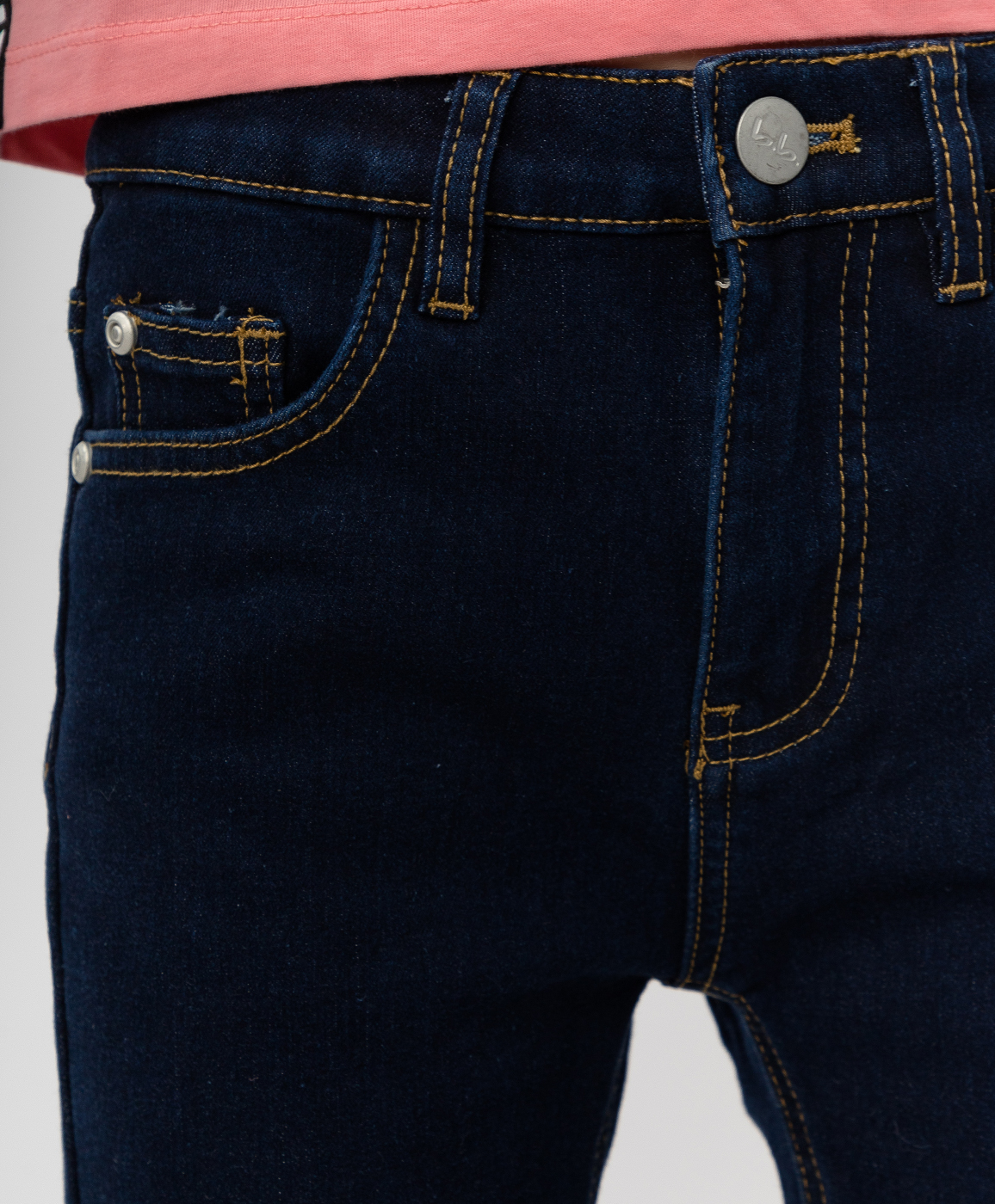 Синие утепленные джинсы Button Blue 220BBGJC6401D500, размер 140, цвет синий regular fit / прямые - фото 4