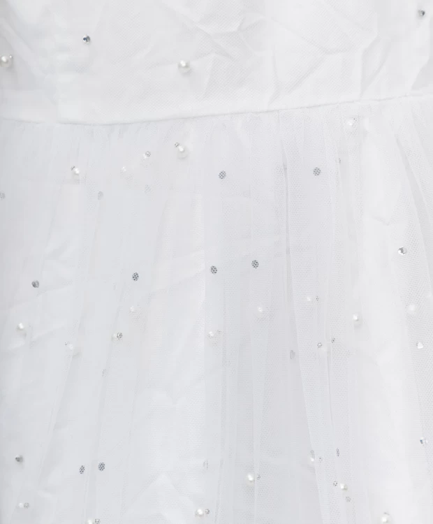 фото Белое платье с сеткой button blue (158)