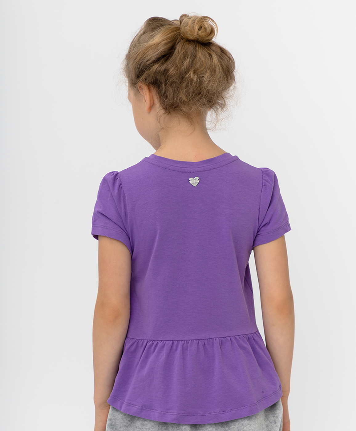 фото Сиреневая футболка с глиттером button blue