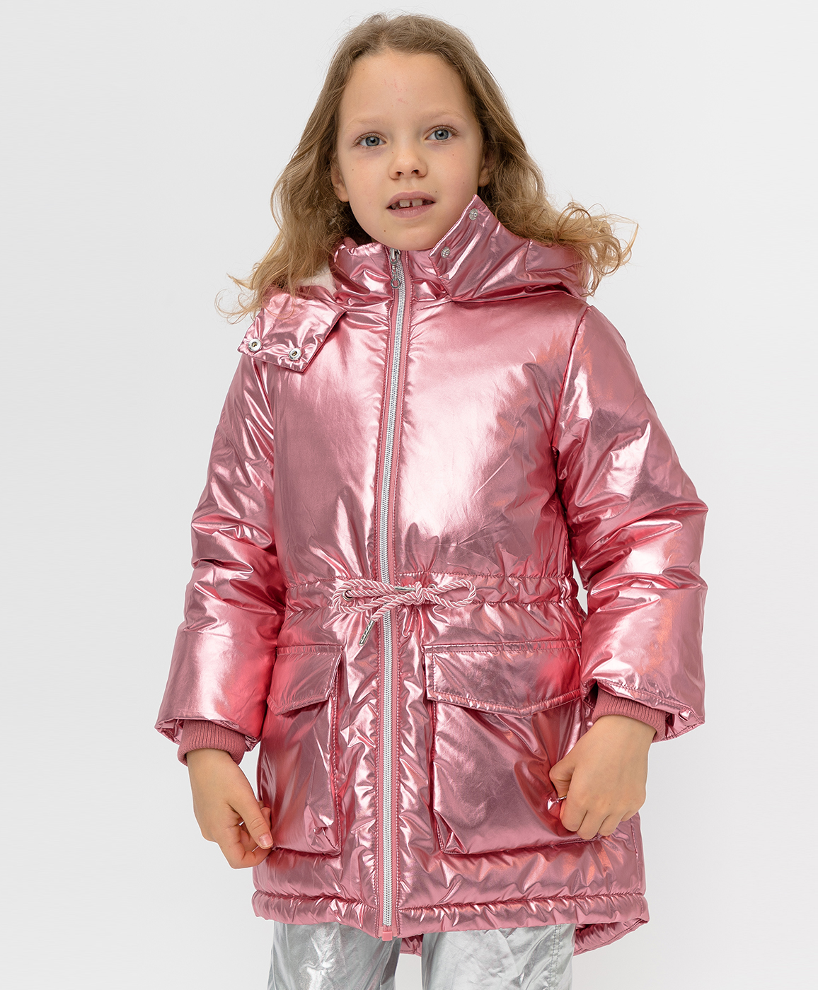 Розовое демисезонное пальто Button Blue 220BBGMC45011200, размер 116, цвет розовый - фото 1