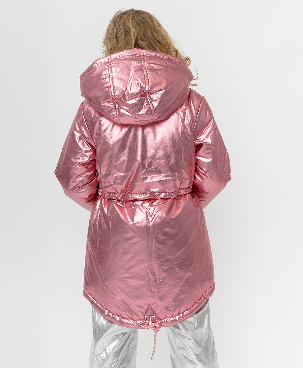 фото Розовое демисезонное пальто button blue