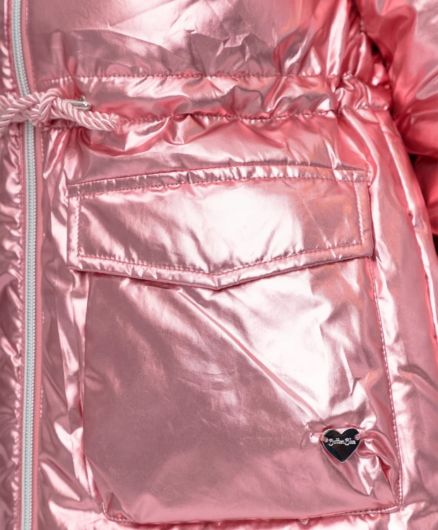фото Розовое демисезонное пальто button blue (122)