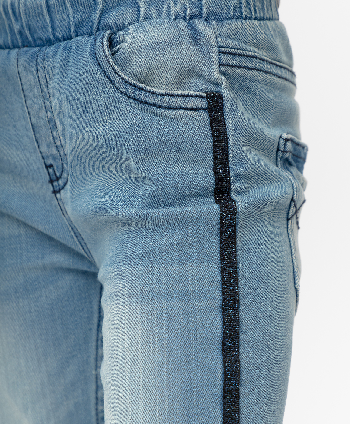 Голубые джинсы скинни Button Blue 220BBGMC6303D200, размер 98, цвет голубой на резинке - фото 3