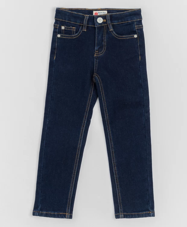 фото Темно-синие джинсы, бондированные флисом button blue (104)