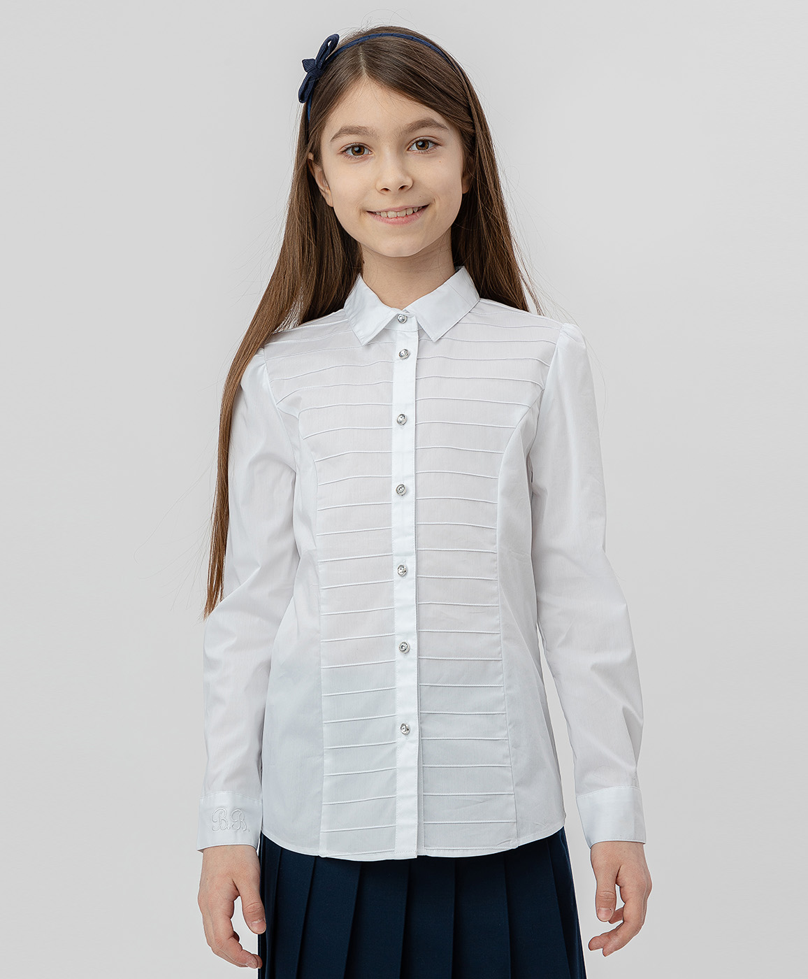 Белая рубашка с пуговицами-стразами Button Blue