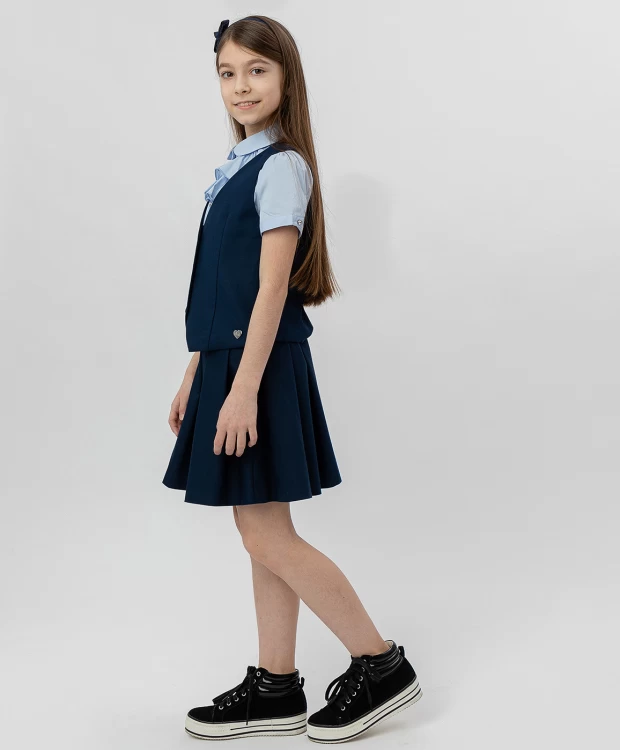 фото Синий классический жилет button blue (158)