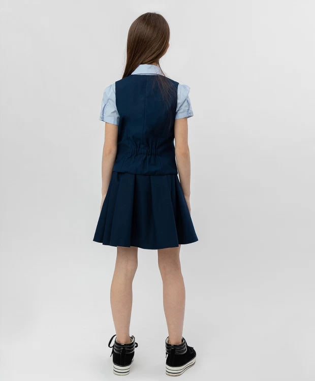 фото Синий классический жилет button blue (158)