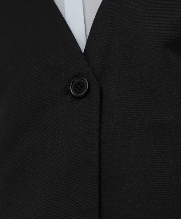 фото Черный удлиненный жилет button blue (152)