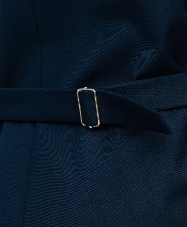 фото Синий удлиненный жилет button blue (158)