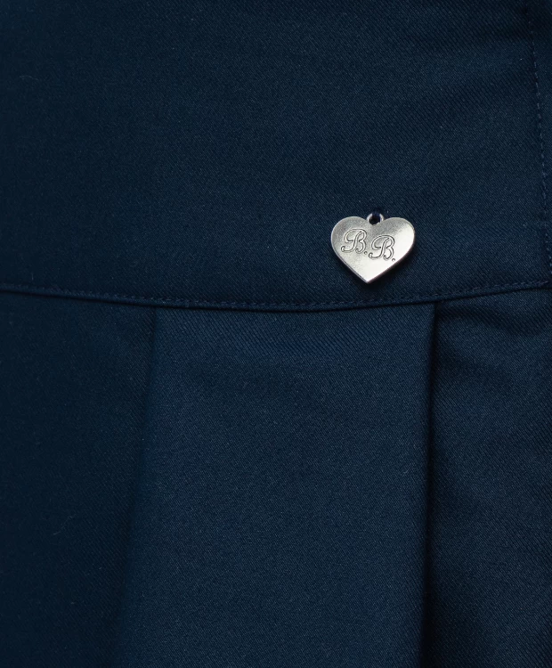 фото Синяя юбка в складку button blue (164)