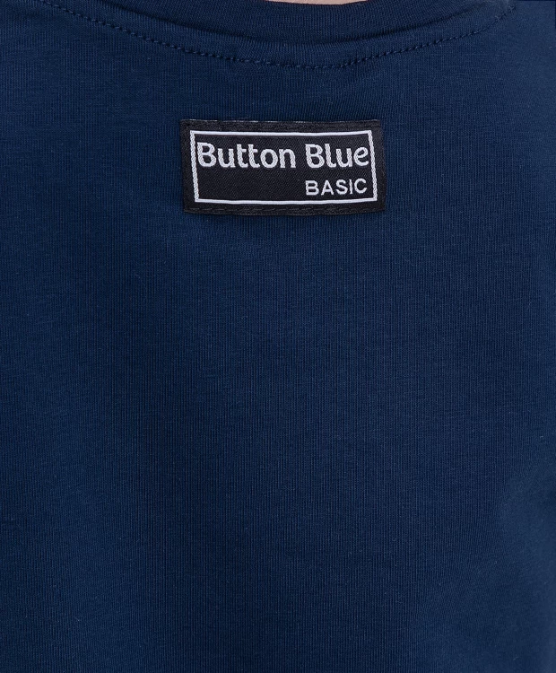 Футболка синяя с коротким рукавом Button Blue (140), размер 140, цвет синий Футболка синяя с коротким рукавом Button Blue (140) - фото 3