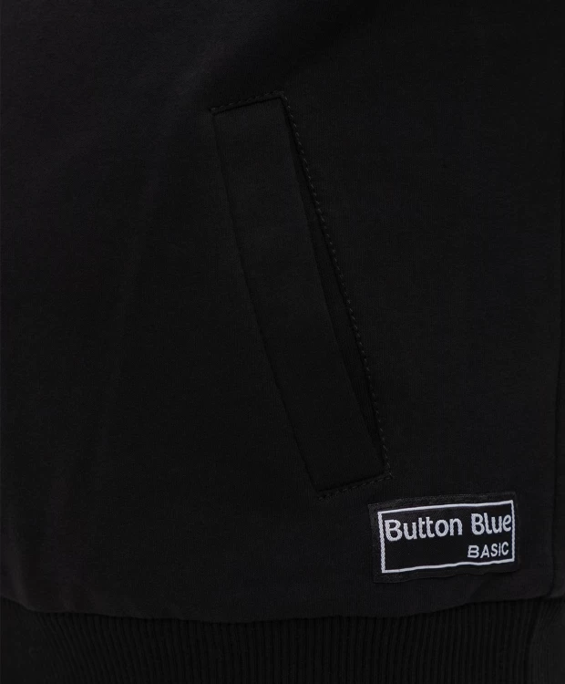 Толстовка с капюшоном черная Button Blue