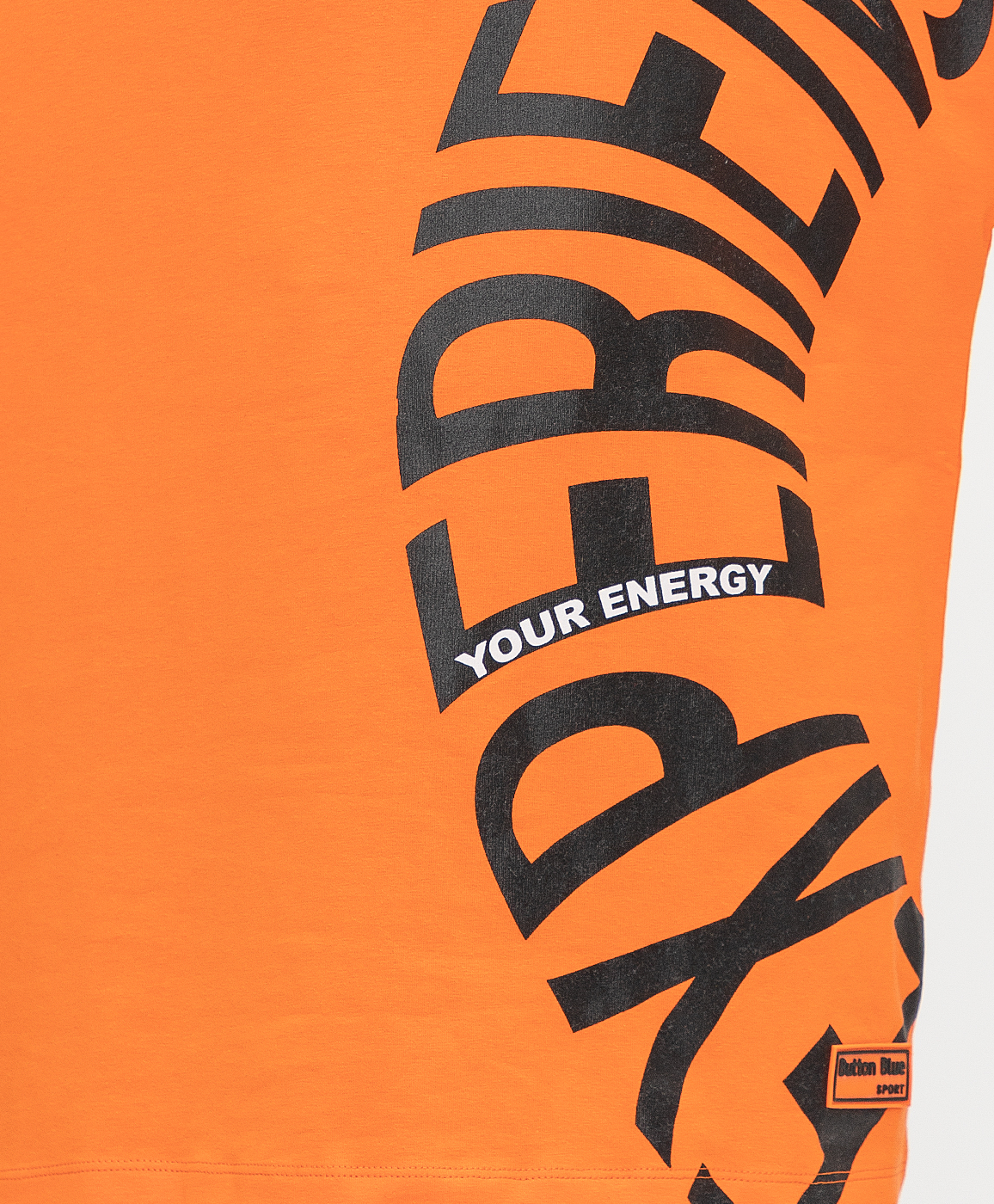 фото Футболка оранжевая с принтом button blue