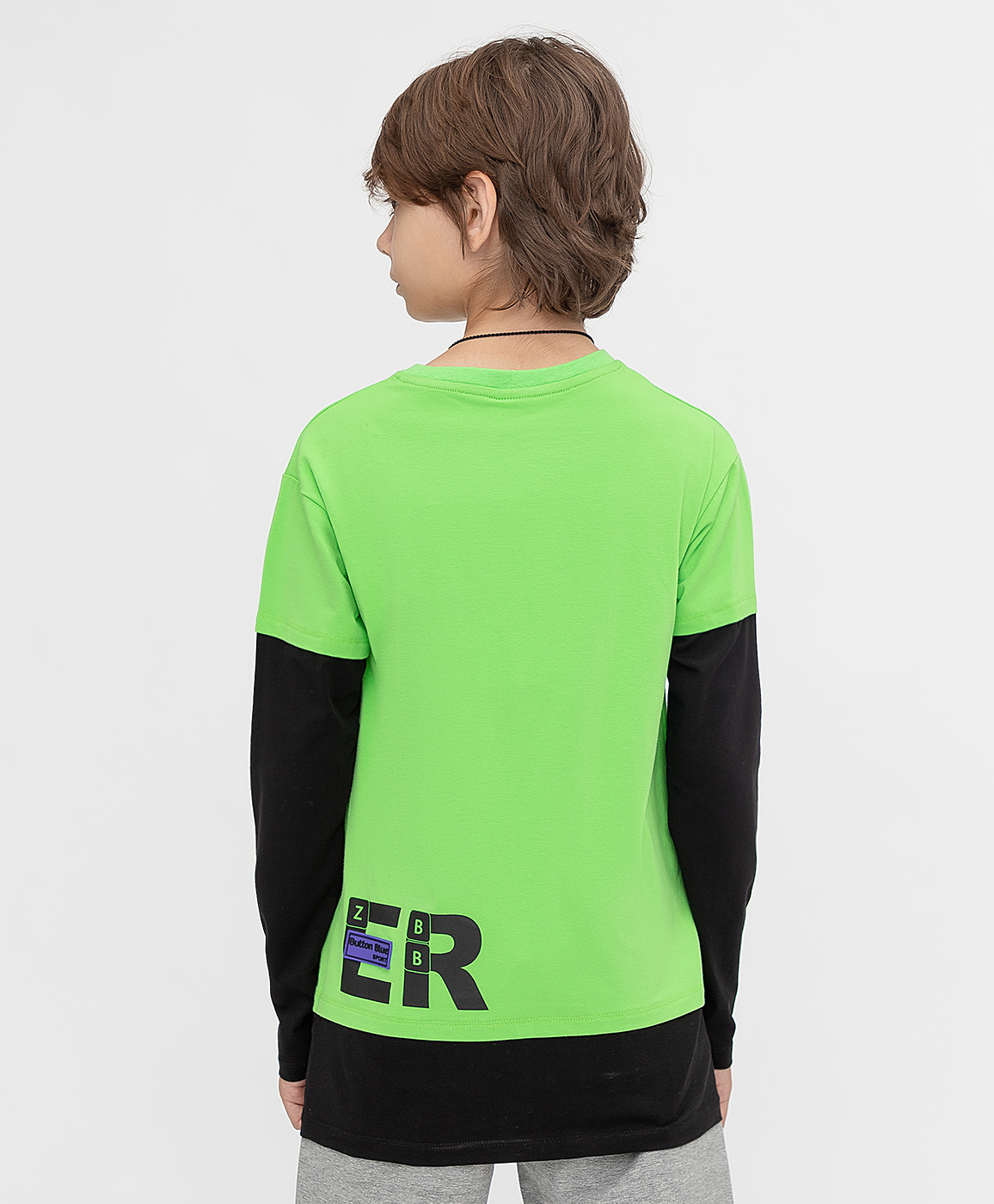 фото Футболка с длинным рукавом и патчем button blue