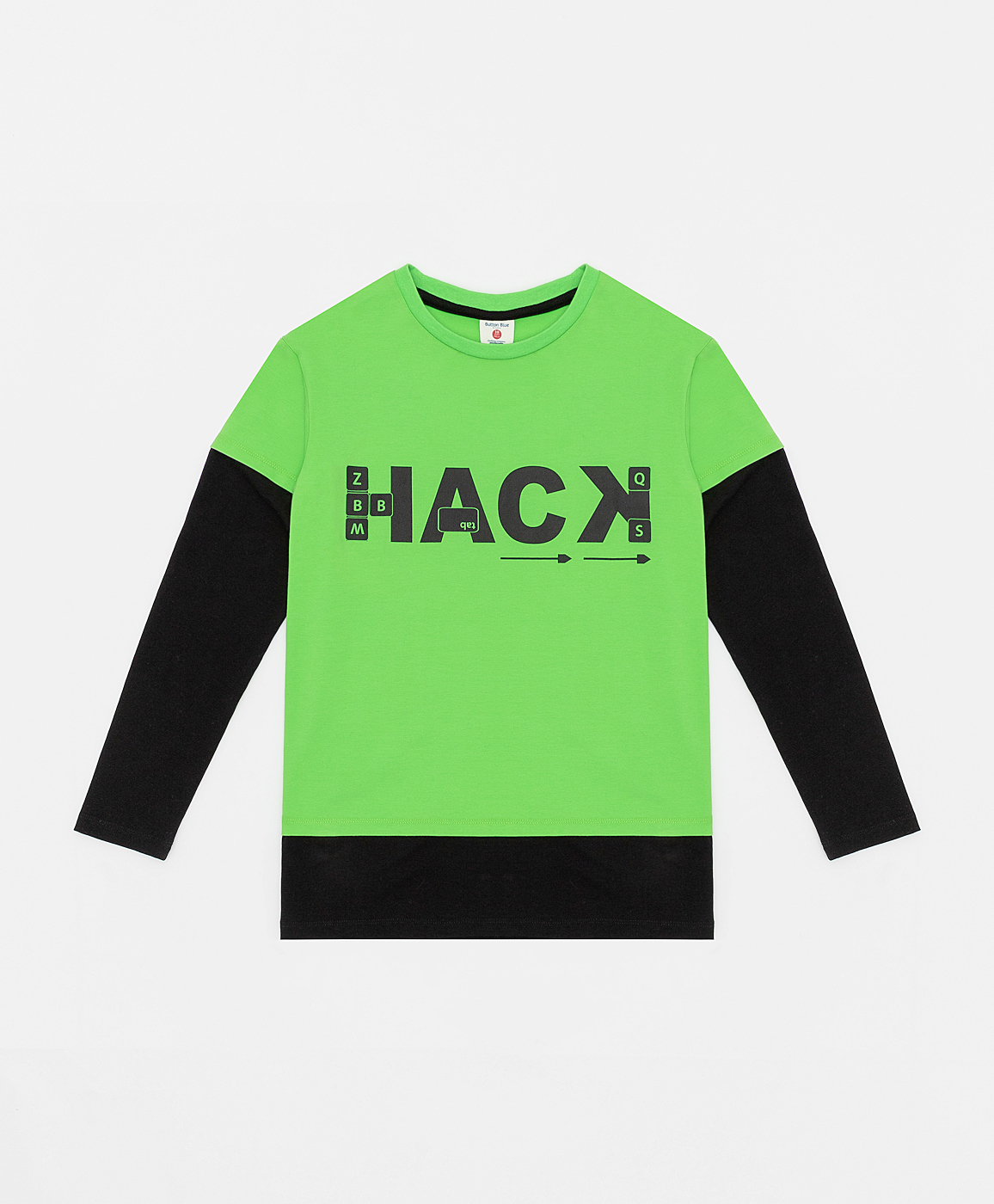 фото Футболка с длинным рукавом и патчем button blue