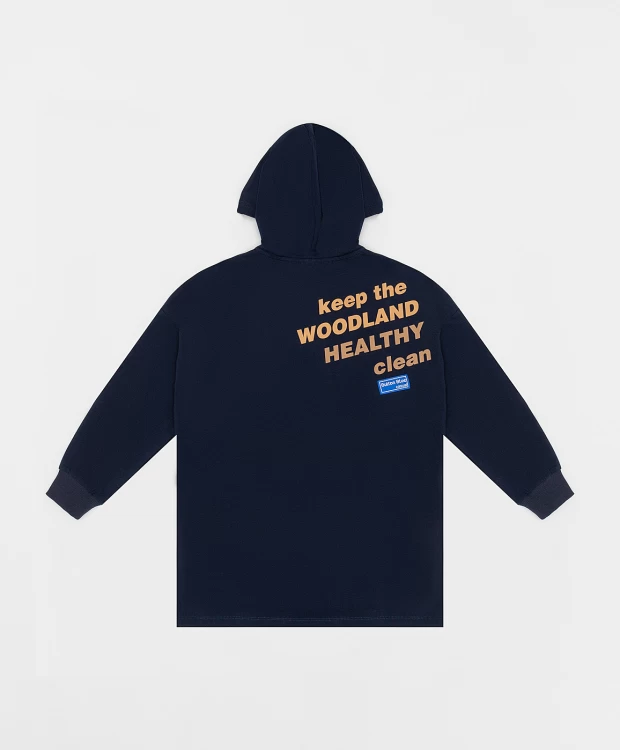 фото Толстовка удлиненная синяя button blue (140)