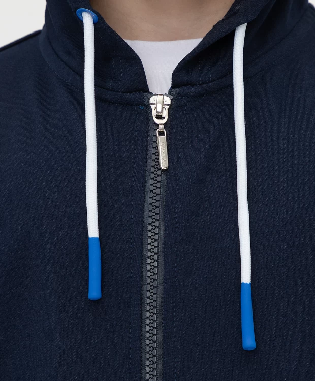 фото Толстовка удлиненная синяя button blue (140)