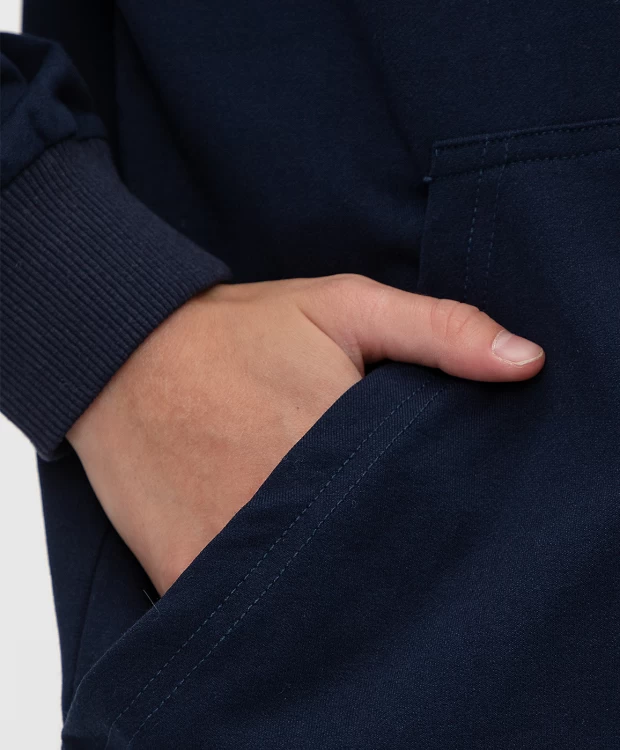 фото Толстовка удлиненная синяя button blue (140)