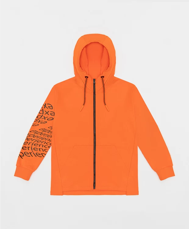 фото Толстовка оранжевая с капюшоном button blue (152)